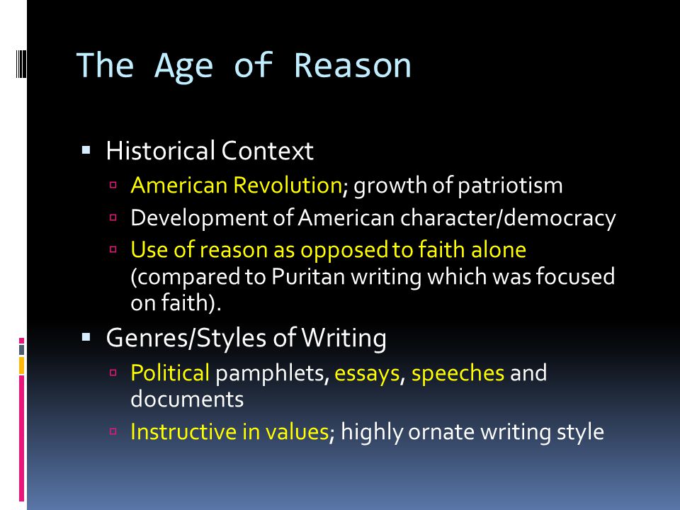 The age of reason and revolution